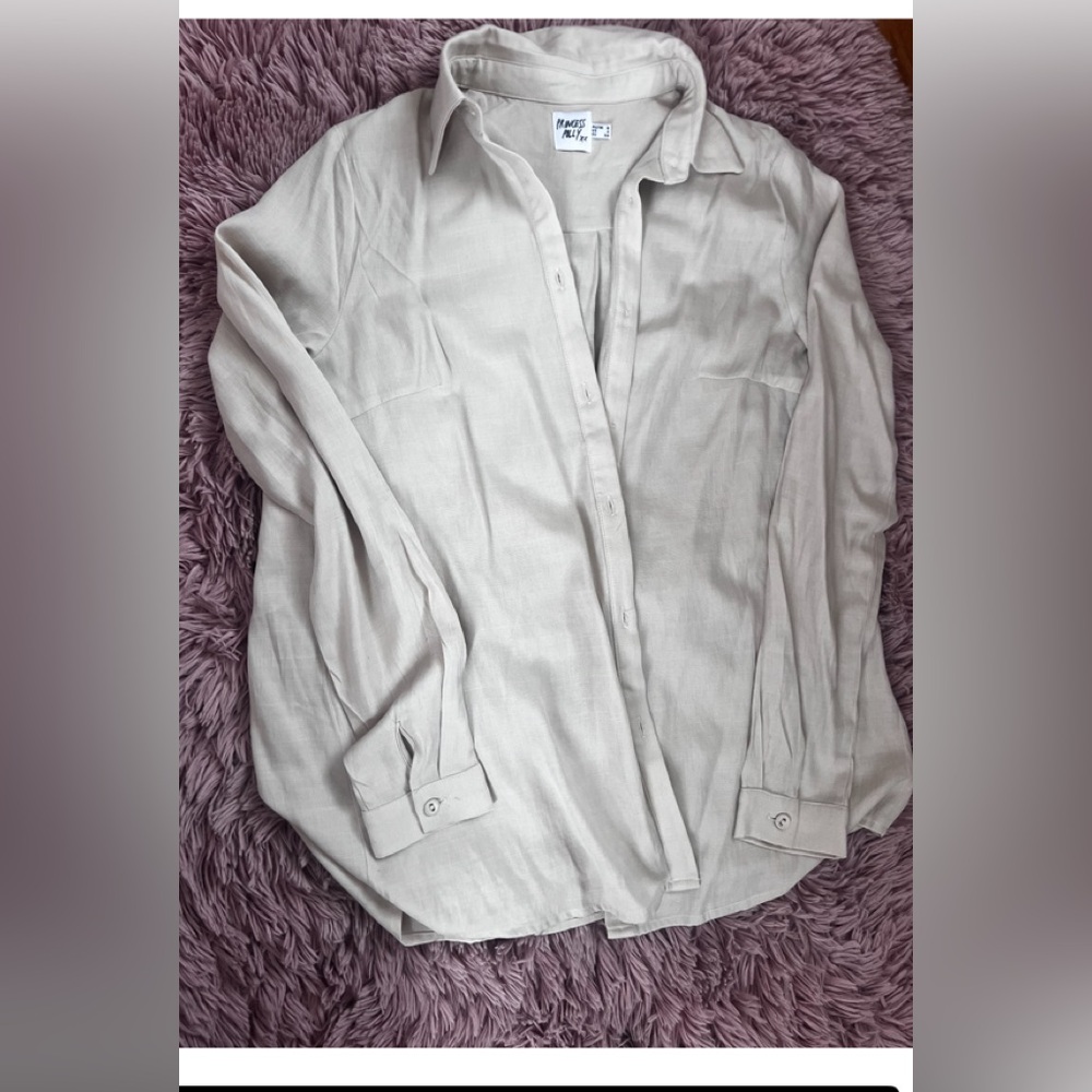 Princess Polly Cream Button Down Shirt